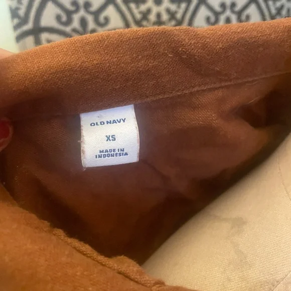 Linen Rayon blend classic safari style Old Navy Terracotta Shirt Dress - Picture 4 of 5